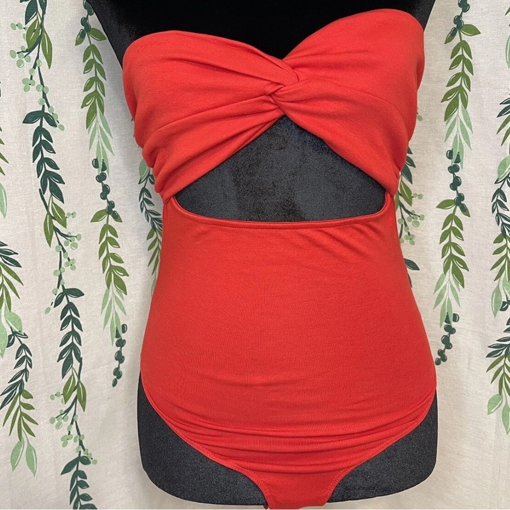 Zara Red Cutout Bodysuit